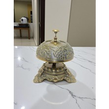 Hediye Fikri Şık Dekoratif Masa Üstü Pirinç Resepsiyon Zili – Klasik Tasarım (18 x 15 Cm)