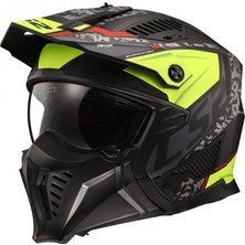 Ls2 Drıfter Devor Mat Siyah-Neon Sarı Kask