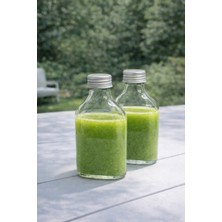 2 Adet 100 ml Şeffaf Cold Brew Sızdırmaz Metal Kapaklı Yassı Boş Cam Şişe