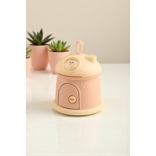 Hediye Fikri LED Işıklı Pofuduk Kedi Kumbara – Sticker Hediyeli Sevimli Çocuk Gece Lambası 17X17 cm