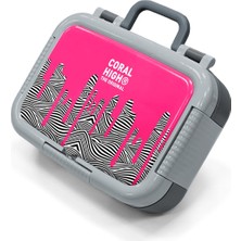 Coral High Kids Pembe Siyah Beyaz Desenli Paslanmaz Çelik Beslenme Kabı 39185