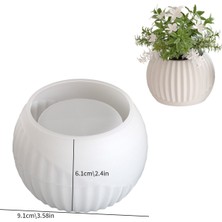 Hobiflex Silikon Kalıp Taş Tozu Ithal Saksı Mumluk Çizgili Yuvarlak Kalıp Epoksi Silikon Kalıp HB170-0117