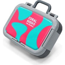 Coral High Kids Neon Mercan Turkuaz Desenli Paslanmaz Çelik Beslenme Kabı 39192