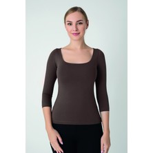 Confeo Kadın Modal U Yaka 3/4 Kol T-Shirt C801-035