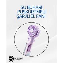 Shopwave Taşınabilir Şarjlı Su Sisi Püskürtmeli Mini El Fanı – 4 Hız Ayarı, Tip-C Şarjlı, Sessiz Motor