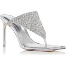 AGM Kadın Audrey Taşlı Işlemeli Topuklu Sandaletler, Parmak Arası Taş Işlemeli Şık Terlik , Abiye Terlik