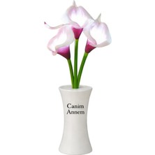 Hediye Fikri Kişiye Özel Mor Zambak Tasarımlı Dekoratif LED Işıklı Lamba