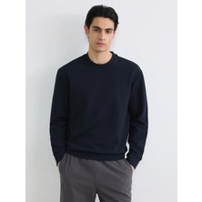 LC Waikiki Lacivert Bisiklet Yaka Erkek Sweatshirt