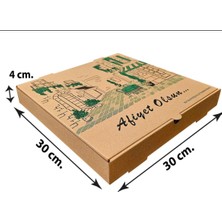 Şeylişeyler - Pizza Kutusu 30X30X4 cm 100 Adet Karton Paket Servis Kutusu