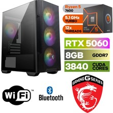 MSI Şafak-Gaming Pc Ddr 5|ryzen 5 7600 | Rtx 5060 8gb | 16 GB Ddr5 Ram | 1 Tb Nvme 5000 4000 |WİN11PRO|