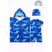 My Kids Wear Erkek Çocuk Deniz Kombini 3’lü Set – Mayo, Havlu ve Bone 12582
