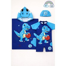 My Kids Wear Erkek Çocuk Deniz Kombini 3’lü Set – Mayo, Havlu ve Bone 12575