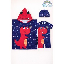 My Kids Wear Erkek Çocuk Deniz Kombini 3’lü Set – Mayo, Havlu ve Bone 12579