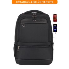 Dada Körüklü Okul Sırt Çantası Lise Üniversite Su Geçirmez Kumaş Yandan Cepli 14"-15,6" Inç Unisex