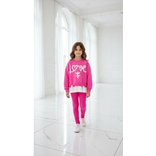 Harby Pembe Çocuk Taytlı Ikili Takım