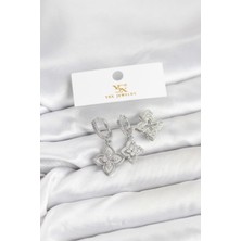 Prativas Pirinç Gümüş Renk Yonca Model Ysx Trio Küpe Seti – PRT3500EB09920