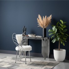 HediSelim Piyano Model Ultra Lak Kaplama Gümüş Dreasuar Puf