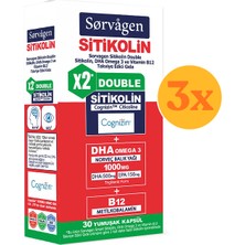 Sorvagen Smart Double Sitikolin 250 Mg Dha Omega 3 ve B12 30 Kapsül - 3 Adet (90 Kapsül)
