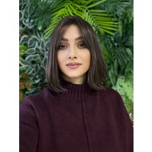 Aura Peruk Koyu Kumral Kısa Perçemli Yumuşak Dokuya Sahip Liza Modelimiz