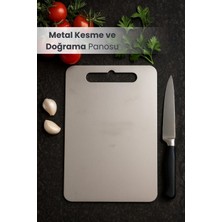 Orvila Çift Yön Paslanmaz Çelik Kesme ve Doğrama Tahtası 25X15CM