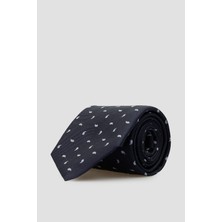 Boss Erkek Mikro Desenli %100 Ipek Lacivert Kravat 50556050-404