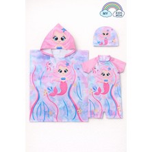 My Kids Wear Kız Çocuk Deniz Kombini 3’lü Set – Mayo, Havlu ve Bone 12580