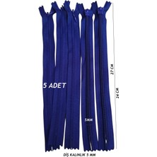 Kezban Tekstil Koyu Lacivert Gizli Fermuar Kalın Dişli 5 Adet/ 27 cm 1.kalite Çanta ve Bot Için Uygundur