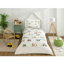 Özdilek Nevresim Takımı  Fitted Çarşaflı Ranforce Tek Kişilik Mavi Work Zone