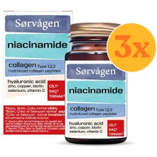 Sorvagen Niacinamide Collagen Hyaluronic Acid 60 Tablet - 3 Adet (180 Tablet)