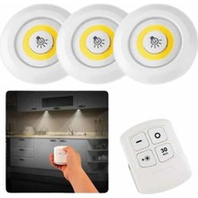 Shopwave Dolap Işığı Mutfak Rafı Işığı Uzaktan Kumandalı 3 Lü Spot LED Lamba