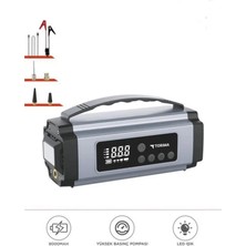 Lebron Taşnabilir Dijital Ekranlı Araç Akü Takviyeli Işıklı Oto Marş Hava Kompresörü 8000 Mah