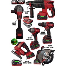 Retools RKL-9153 21V 6'lı Şarjlı Profesyonel Set – Kırıcı Delici, Somun Sıkma, Vidalama, Daire Testere, Dekupaj, Spiral