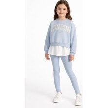 Harby Eşofman Takımı Kız Çocuk Mavi Tayt Model