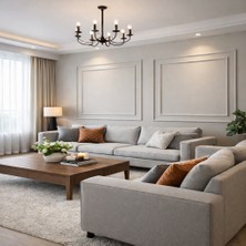 Dekoratif Boyanabilir  2.5 cm Hazır Kesim Duvar Çıtası Seti 4 çerçeve