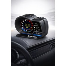 UmoTech Araç Hud Head Up Display P6 Obd2 + Gps Dijital Gösterge Hız Rpm Sıcaklık Alarm Çok Fonksiyon