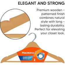 Ahşap Desenli Plastik Elbise Askısı 3'lü Paket