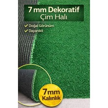 Atasoy Zemin Suni Yapay Balkon Bahçe Suya Dayanıklı Dekoratif Yeşil Çim Halı - 7MM
