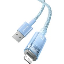 Explorer Serisi Hızlı Şarj Kablosu Akıllı Sıcaklık Kontrolü USB To Ip 2.4A, 2m, Mavi