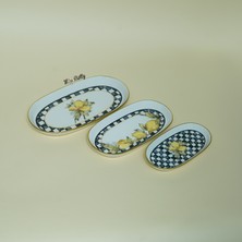 Miss Betty Linda Porselen 3'lü Kayık Tabak