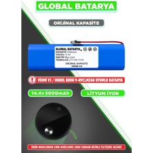 Global Batarya Viomi V3 Uyumlu Akıllı Robot Süpürge Bataryası 14.4v 5000mah Li-Ion Pil ( Kapasite)