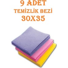 Güzelyüz Avm 9 Adet Temizlik Bezi 30X35 Süper Emici Bez Nerox Sarı Pembe Mavi Bez