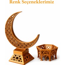 Yapı3D Dekoratif Hilal Ay Obje Masa Üstü | Ramazan & Islami Konsept Ay Süsü | Modern Ev Ofis Dekorasyonu Aksesuarı