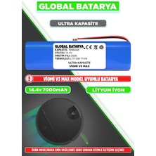Global Batarya Viomi V3 Max Uyumlu Robot Süpürge Bataryası 14.4V 7000MAH Li- Ion Pil (Ultra Kapasite)