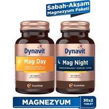 Dynavit Mag Day & Mag Night 30 Tablet X2 – Sabah & Akşam Magnezyum Paketi – Gece / Gündüz Magnezyumu