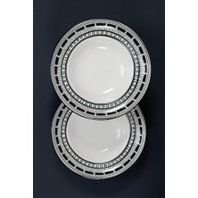 Via Aurelia 2’li 27 cm Italyan Desenli Porselen Makarna Kasesi Seti