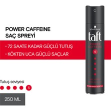 Taft 250 ml Power Caffein Saç Spreyi Güçlendirici Etkisi ile Kökten Uca Güçlü Saçlar