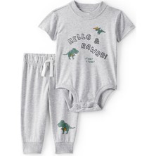 Carter's Erkek Bebek Body Pantolon Set 3 Ay-24 Ay Gri
