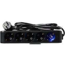 Nexa 5lı 2mt Topraklı Korumalı Siyah Priz