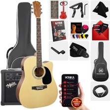 Maxword MCG-750NT-AMP Kaliteli EQ 25W Amfili Elektro Akustik Gitar Seti