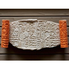 Atölye Dekupaj Model 070 - Polimer Kil Doku Oklavası / Seramik Çamuru Desen Rulosu